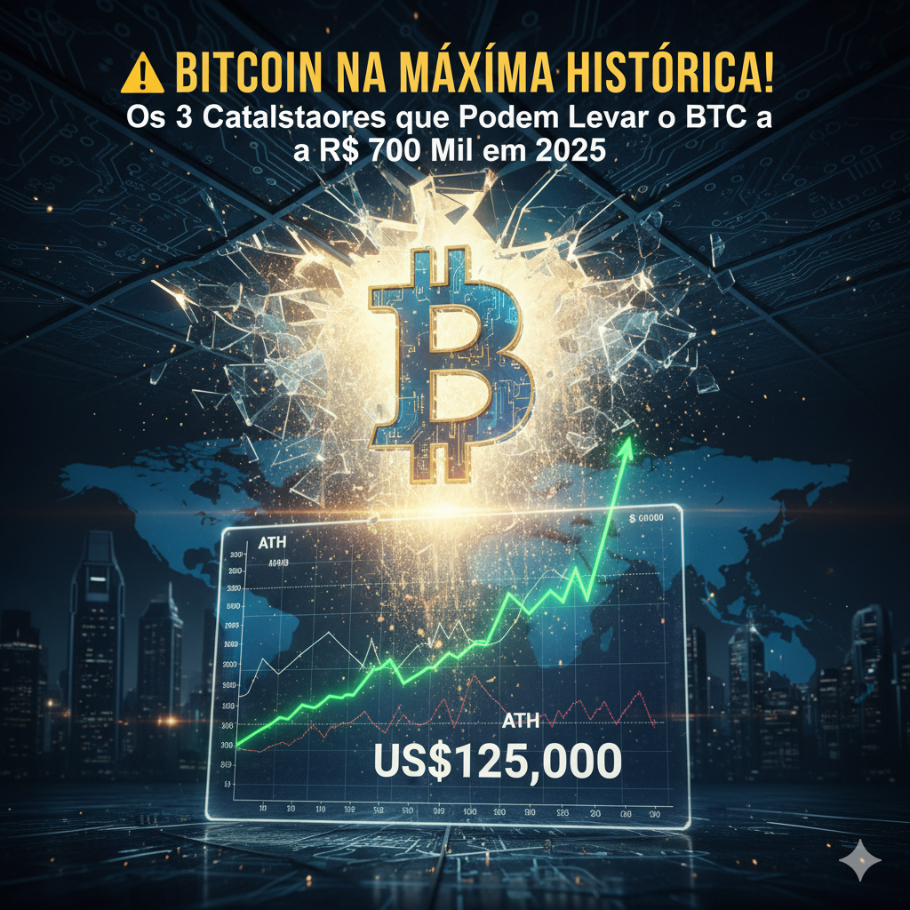 O Bitcoin está vivendo um dos momentos mais empolgantes da sua história. Em 2025, a criptomoeda rompeu sua máxima histórica e já ultrapassa os US$ 120 mil, o que equivale a mais de R$ 600 mil por unidade. Para muitos investidores, isso não é o topo — é apenas o começo de uma nova escalada.