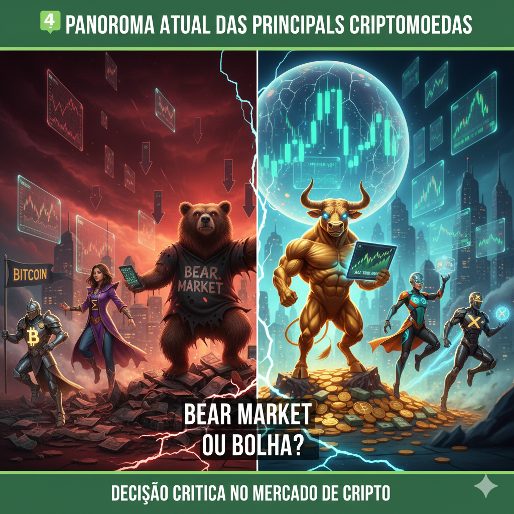 Bear Market é mais do que uma fase de queda — é o choque brutal que separa ilusões de realidade.
Quando os gráficos despencam e as manchetes falam em “fim da bolha”, muitos enxergam apenas o colapso. Mas, na verdade, o Bear Market é o teste definitivo de resiliência: ele expõe os excessos da euforia, desmonta promessas frágeis e força o mercado a se reinventar.
As criptomoedas em queda livre não significam apenas perdas; significam também uma limpeza necessária, onde projetos sólidos sobrevivem e os especuladores desaparecem. É nesse cenário de pessimismo que se revelam as oportunidades ocultas — porque cada ciclo de baixa prepara o terreno para a próxima onda de crescimento.
👉 Em outras palavras: o Bear Market não é o fim da história, mas o início de uma nova narrativa.