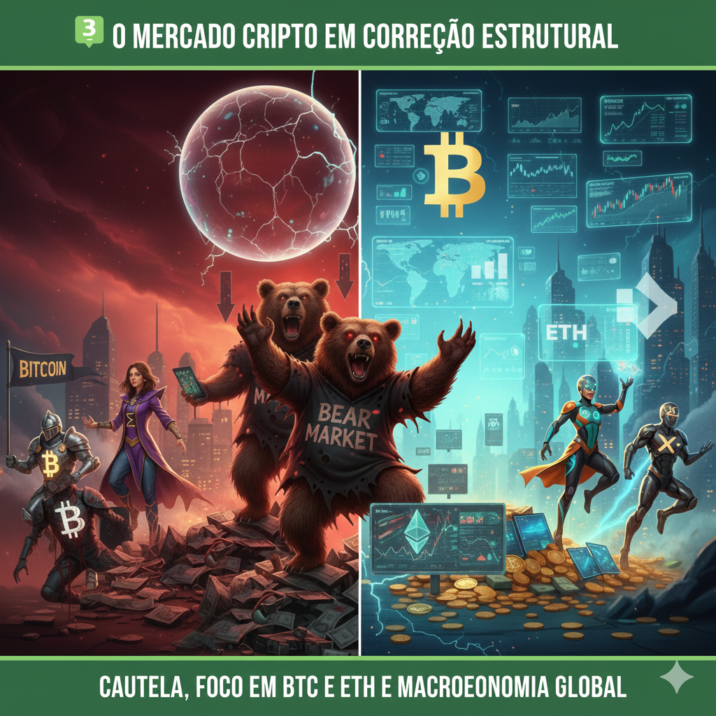 Bear Market é mais do que uma fase de queda — é o choque brutal que separa ilusões de realidade.
Quando os gráficos despencam e as manchetes falam em “fim da bolha”, muitos enxergam apenas o colapso. Mas, na verdade, o Bear Market é o teste definitivo de resiliência: ele expõe os excessos da euforia, desmonta promessas frágeis e força o mercado a se reinventar.
As criptomoedas em queda livre não significam apenas perdas; significam também uma limpeza necessária, onde projetos sólidos sobrevivem e os especuladores desaparecem. É nesse cenário de pessimismo que se revelam as oportunidades ocultas — porque cada ciclo de baixa prepara o terreno para a próxima onda de crescimento.
👉 Em outras palavras: o Bear Market não é o fim da história, mas o início de uma nova narrativa.
