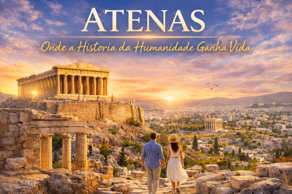 Grécia Atenas, Santorini e Mykonos são destinos inesquecíveis que combinam história milenar, ilhas paradisíacas, gastronomia única e paisagens de tirar o fôlego. Descubra por que viajar para a Grécia é o sonho de milhões de viajantes.