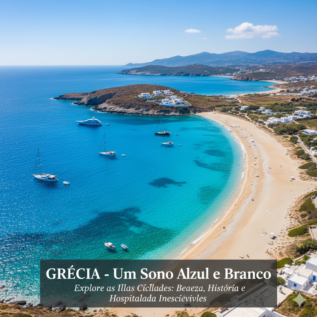Grécia Atenas, Santorini e Mykonos são destinos inesquecíveis que combinam história milenar, ilhas paradisíacas, gastronomia única e paisagens de tirar o fôlego. Descubra por que viajar para a Grécia é o sonho de milhões de viajantes.