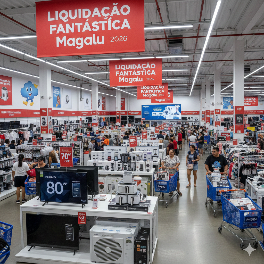 Liquidação Fantástica Magalu 2026 com descontos imperdíveis em celulares, eletrodomésticos e eletrônicos. Aproveite as melhores ofertas do ano!