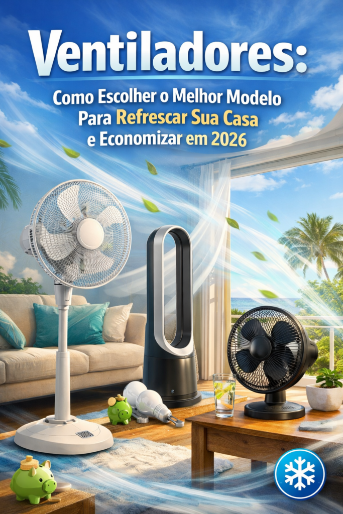 Ventiladores ideais para refrescar sua casa, economizar energia e escolher o melhor modelo em 2026 com dicas práticas e ofertas imperdíveis.