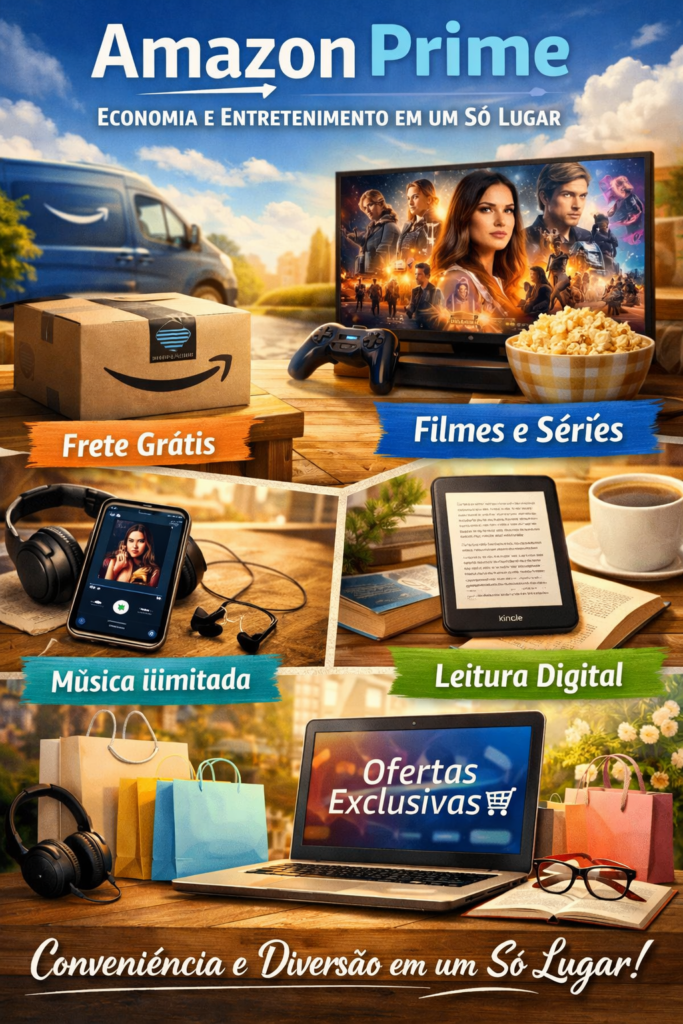 O Amazon Prime é a escolha ideal para quem busca economia e entretenimento em um só lugar. Além do frete grátis em milhões de produtos, a assinatura inclui acesso ao Prime Video, Prime Music e Prime Reading, oferecendo uma experiência completa para toda a família. Com um valor acessível e período de teste gratuito, o Amazon Prime se destaca como uma das melhores assinaturas do mercado.