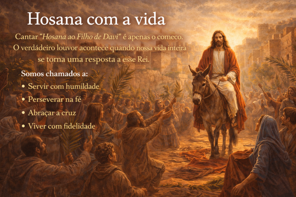 Hosana ao Filho de Davi: do canto à entrega total — descubra como transformar louvor em vida, vivendo com humildade, fé e fidelidade a cada passo, respondendo ao chamado de Cristo com o coração e atitudes.