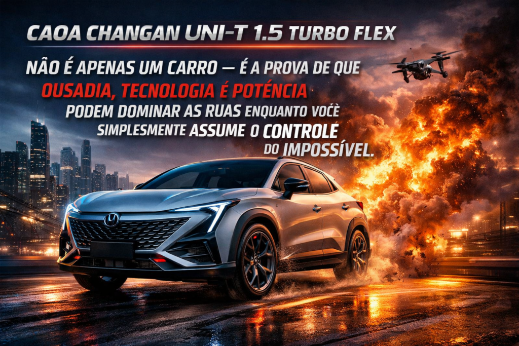 Caoa Changan UNI-T 1.5 Turbo Flex: o SUV que redefine o padrão com design futurista, tecnologia de ponta e desempenho surpreendente — colocando Compass, Corolla Cross e Taos no bolso com estilo, potência e inovação.