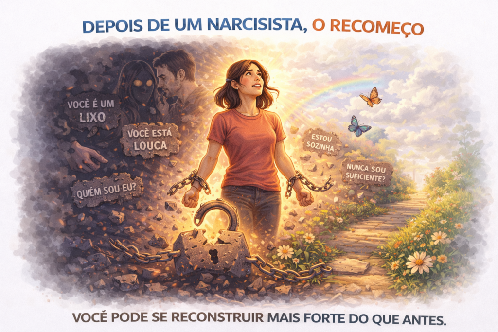 Depois do Narcisista: Como Reconstruir Sua Autoestima do Zero e retomar o controle da sua vida com confiança, clareza emocional e força interior — descubra os passos essenciais para se libertar das marcas do passado e se tornar uma versão mais forte, segura e valorizada de si mesma.