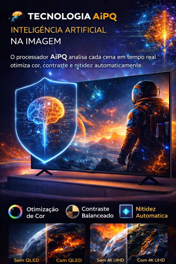 Smart TV 55" TCL 4K transforma sua sala em um verdadeiro cinema, com imagens impressionantes, cores vibrantes e tecnologia que conecta você a tudo o que ama em segundos. 🎬✨ Com resolução 4K Ultra HD, cada detalhe ganha vida com nitidez surpreendente e contraste envolvente, proporcionando uma experiência visual imersiva para filmes, séries, esportes e games.
Equipada com sistema inteligente, navegação rápida e acesso facilitado aos principais aplicativos de streaming, ela oferece praticidade no dia a dia e entretenimento sem limites. O design moderno e elegante valoriza qualquer ambiente, enquanto o áudio potente completa a experiência para você sentir cada cena como se estivesse lá.
É mais do que assistir TV — é viver cada momento com intensidade, conforto e tecnologia de ponta.