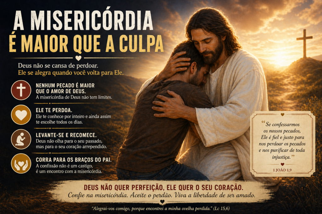 Diabo é Acusador. Ele tenta prender você na culpa excessiva, no desespero e no peso do passado. Existe um caminho para mudar tudo isso. Deus oferece misericórdia, perdão e libertação. Você tem se acusado mais do que confiado na graça divina?
