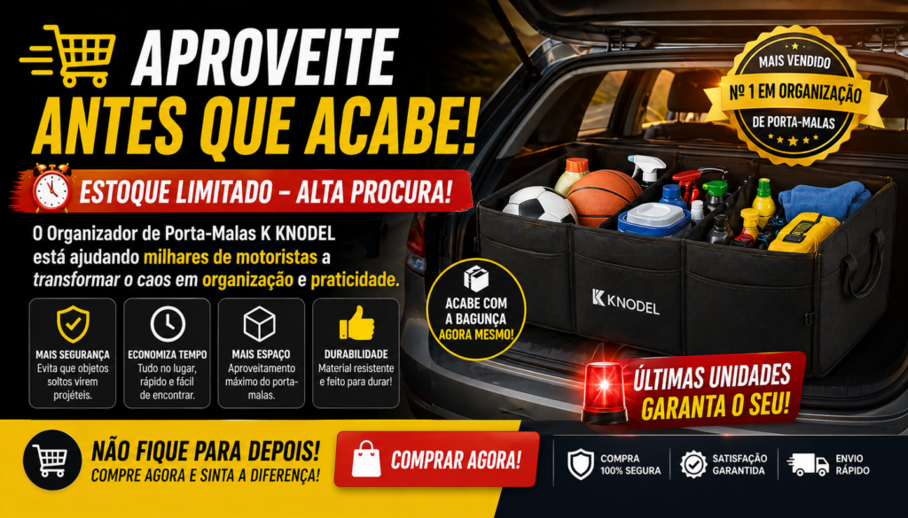 Organizador de Porta-Malas K KNODEL: descubra como transformar o caos do seu carro em organização total, economizando tempo, reduzindo o estresse e garantindo mais praticidade em cada viagem — você vai se surpreender com o resultado!