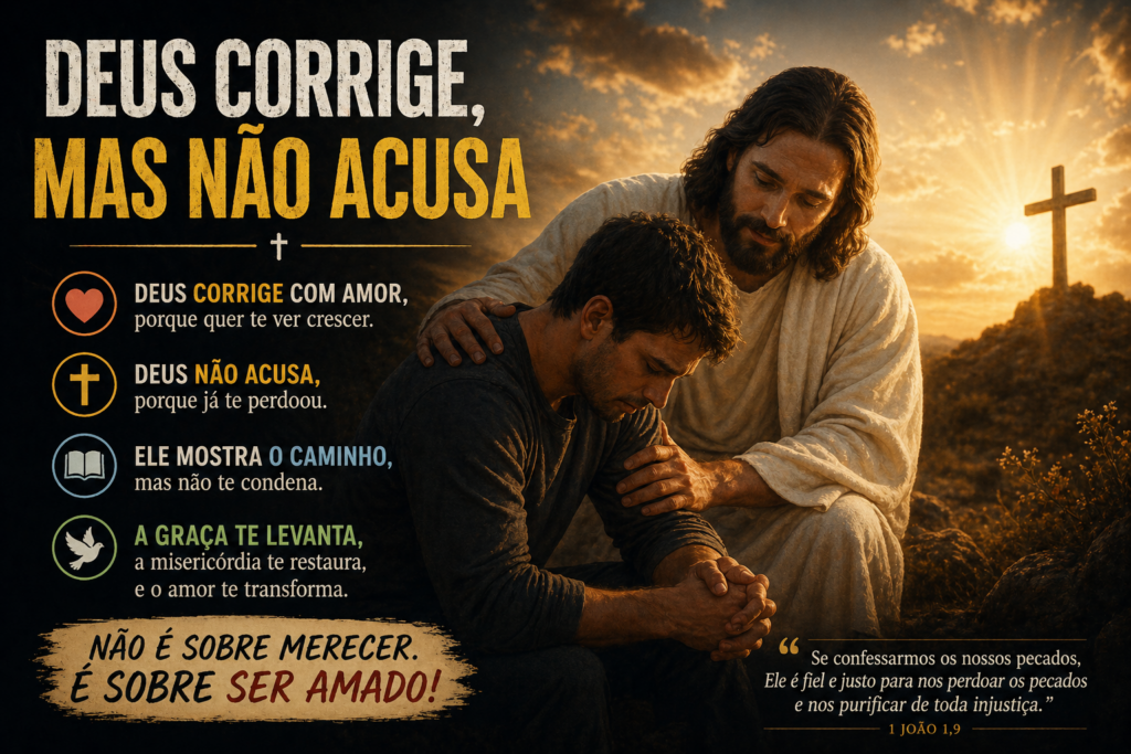 Diabo é Acusador. Ele tenta prender você na culpa excessiva, no desespero e no peso do passado. Existe um caminho para mudar tudo isso. Deus oferece misericórdia, perdão e libertação. Você tem se acusado mais do que confiado na graça divina?
