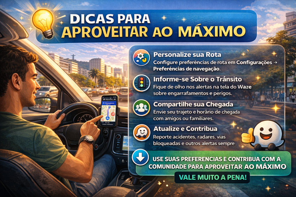 Novo Waze chegou para revolucionar sua forma de dirigir: descubra rotas mais inteligentes, alertas em tempo real e uma navegação que economiza tempo, combustível e evita o trânsito como nunca antes.

