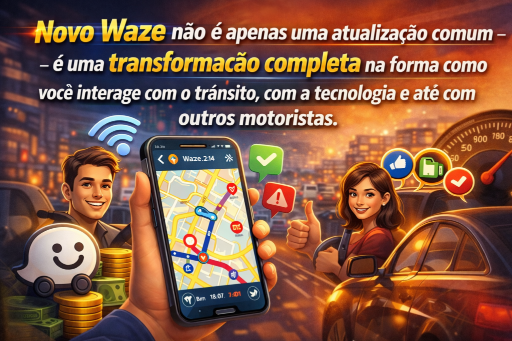 Novo Waze chegou para revolucionar sua forma de dirigir: descubra rotas mais inteligentes, alertas em tempo real e uma navegação que economiza tempo, combustível e evita o trânsito como nunca antes.
