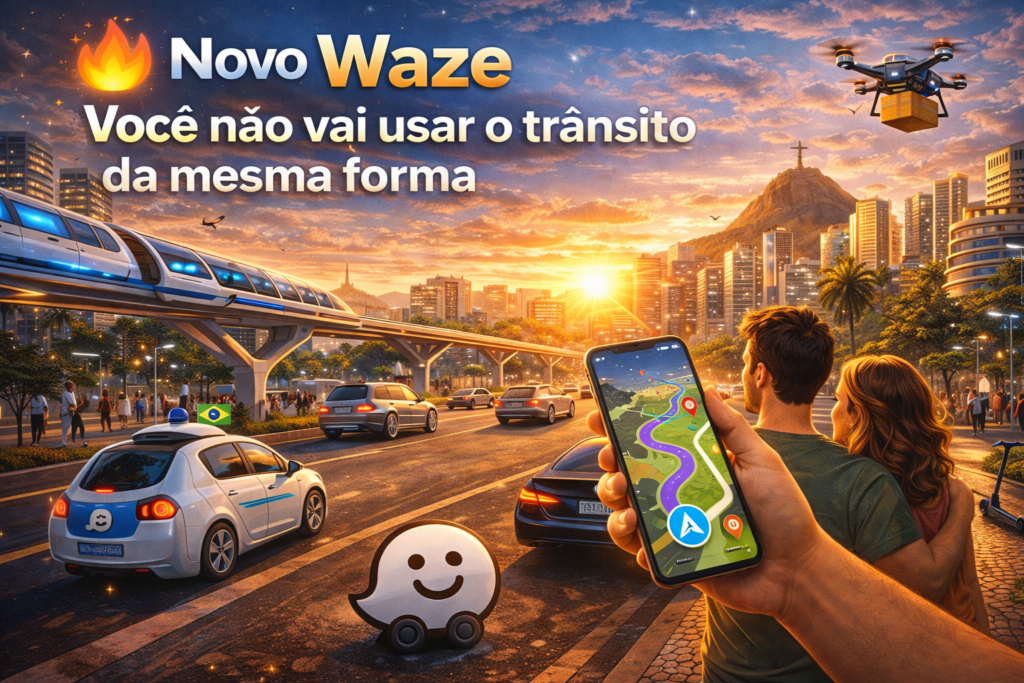 Novo Waze chegou para revolucionar sua forma de dirigir: descubra rotas mais inteligentes, alertas em tempo real e uma navegação que economiza tempo, combustível e evita o trânsito como nunca antes.
