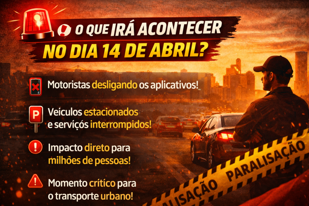 Motoristas de Aplicativos Vão Parar: O Brasil em Alerta Dia 14/04 — entenda os motivos da paralisação, os impactos na mobilidade urbana e o que pode mudar para passageiros, motoristas e o futuro dos aplicativos no país.
