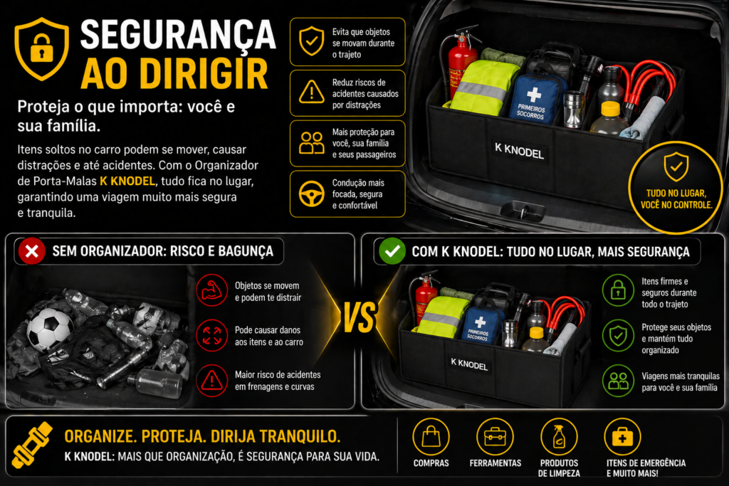 Organizador de Porta-Malas K KNODEL: descubra como transformar o caos do seu carro em organização total, economizando tempo, reduzindo o estresse e garantindo mais praticidade em cada viagem — você vai se surpreender com o resultado!