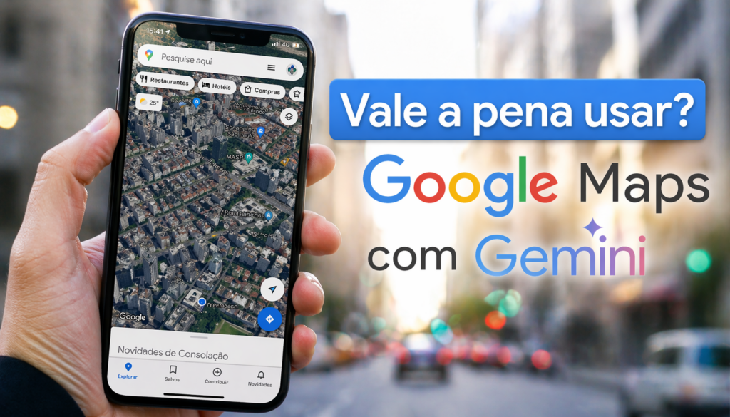 Gemini vira seu Guia no Google Maps e transforma sua navegação com inteligência artificial, rotas mais inteligentes, sugestões personalizadas e uma experiência de direção muito mais prática e eficiente.