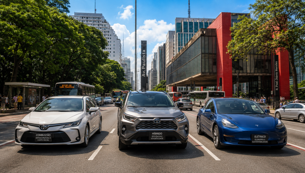 Carro a combustão, híbrido ou elétrico: qual vale mais a pena no Brasil em 2026? Descubra as vantagens, custos, economia, manutenção e desempenho de cada opção antes de escolher seu próximo veículo. Veja qual tecnologia realmente compensa para o bolso e para o dia a dia do brasileiro.
