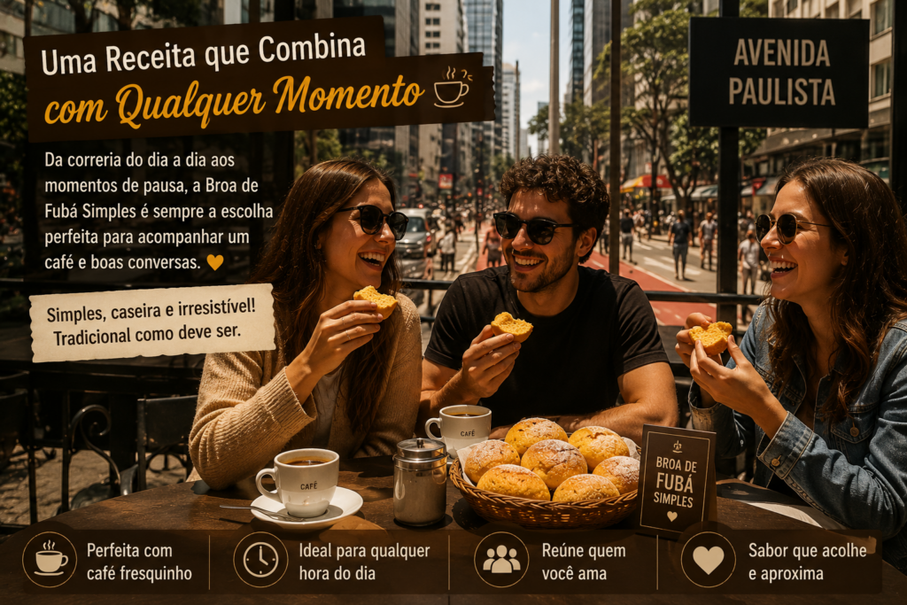 Broa de Fubá Simples 🌽🍞: descubra a receita caseira perfeita, macia e douradinha, com aquele sabor irresistível da roça mineira que combina perfeitamente com um café fresquinho! ✨☕