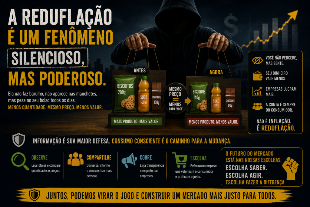 Reduflação: o aumento invisível que pesa no bolso dos brasileiros e consumidores no mundo todo. Descubra como produtos estão menores, mais caros e afetando seu poder de compra sem você perceber.
