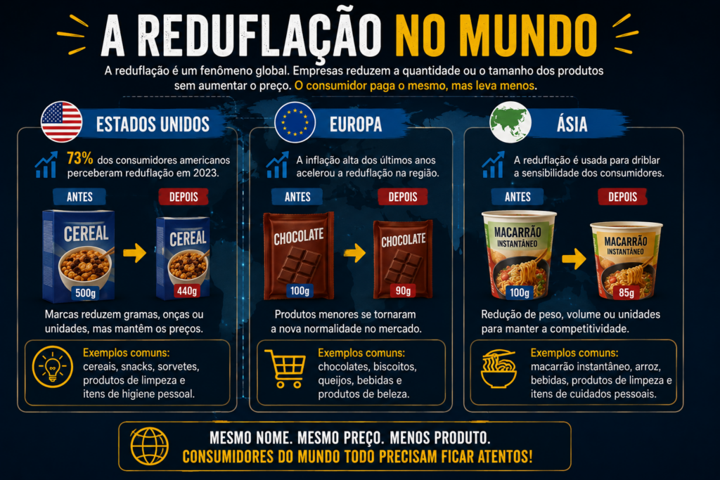 Reduflação: o aumento invisível que pesa no bolso dos brasileiros e consumidores no mundo todo. Descubra como produtos estão menores, mais caros e afetando seu poder de compra sem você perceber.
