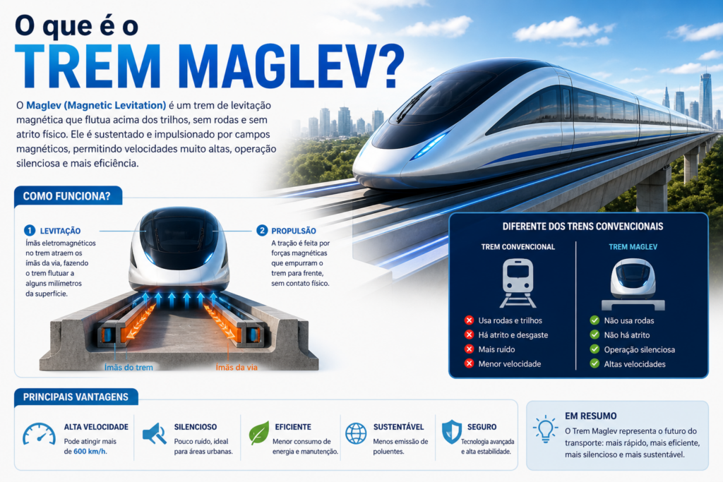 O Trem Maglev na China representa uma revolução na mobilidade global, combinando velocidade extrema, inovação tecnológica e impacto econômico para redefinir o futuro do transporte sustentável e conectado.
