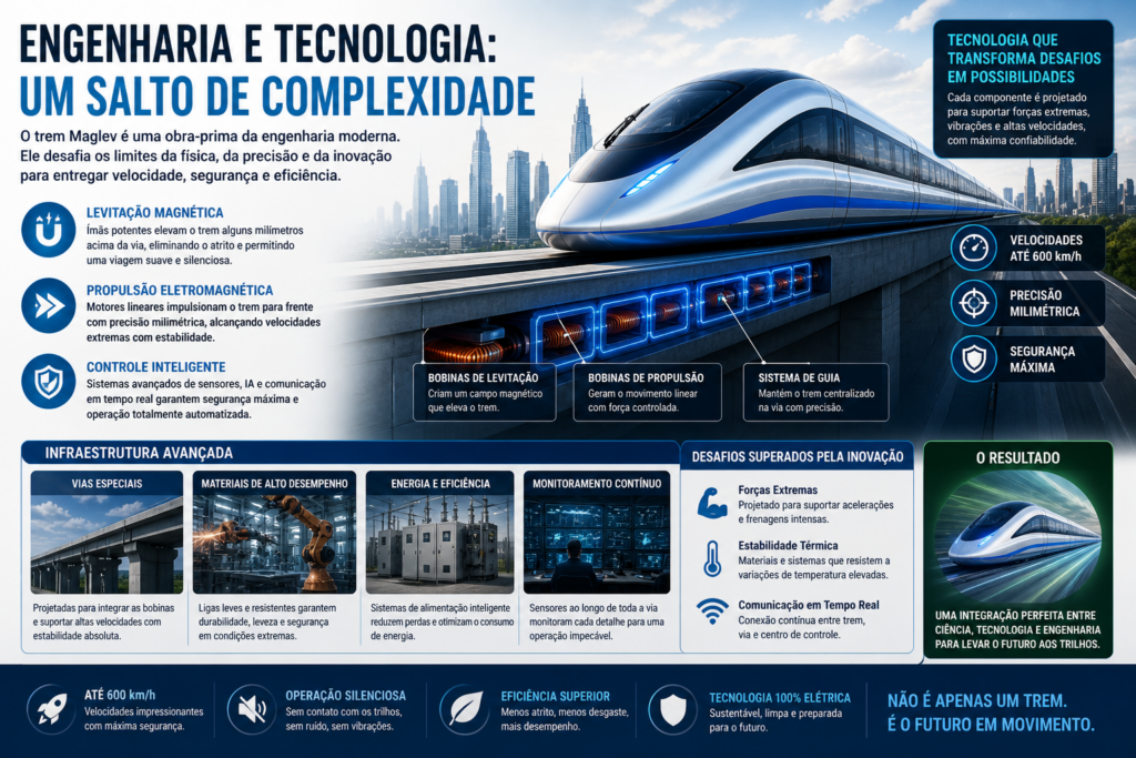 O Trem Maglev na China representa uma revolução na mobilidade global, combinando velocidade extrema, inovação tecnológica e impacto econômico para redefinir o futuro do transporte sustentável e conectado.
