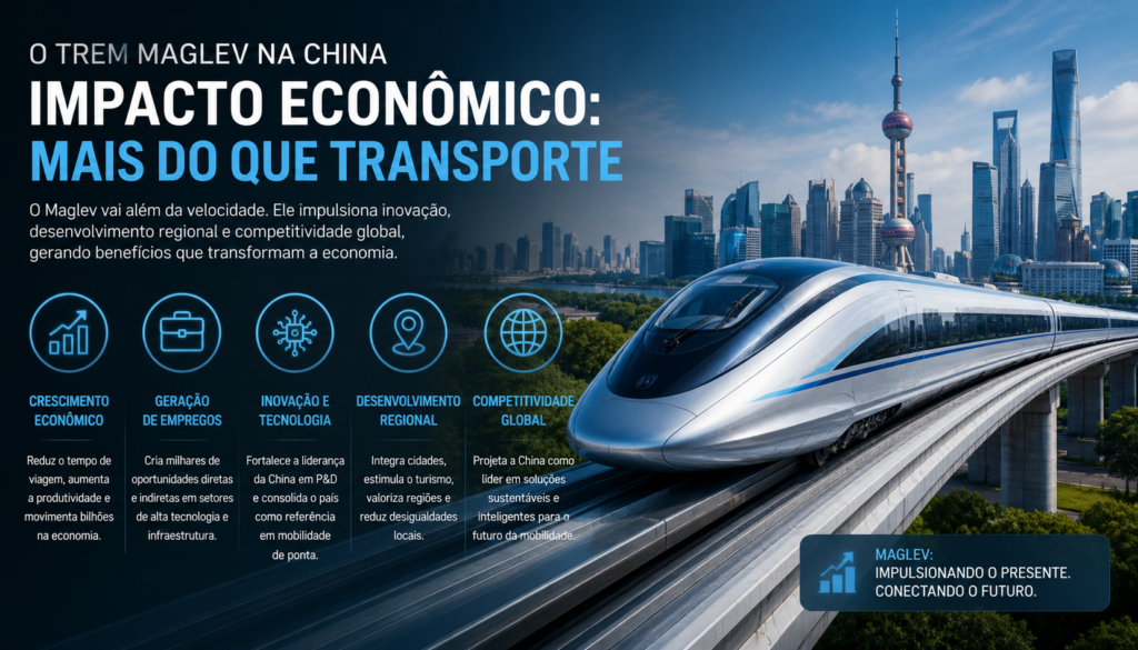 O Trem Maglev na China representa uma revolução na mobilidade global, combinando velocidade extrema, inovação tecnológica e impacto econômico para redefinir o futuro do transporte sustentável e conectado.
