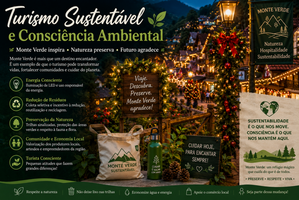 Encantos do Natal em Monte Verde: viva a magia natalina em um dos destinos mais encantadores de Minas Gerais, com luzes deslumbrantes, clima romântico, gastronomia irresistível e atrações que transformam a serra em um verdadeiro cenário de conto de Natal. ✨🎄