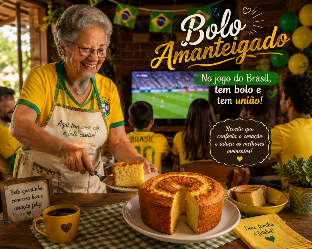 **Bolo Amanteigado** super fofinho, macio e irresistível! Aprenda a receita caseira perfeita que perfuma a cozinha, acompanha o café da tarde e conquista toda a família com sabor, simplicidade e muito carinho. 🍰☕✨
