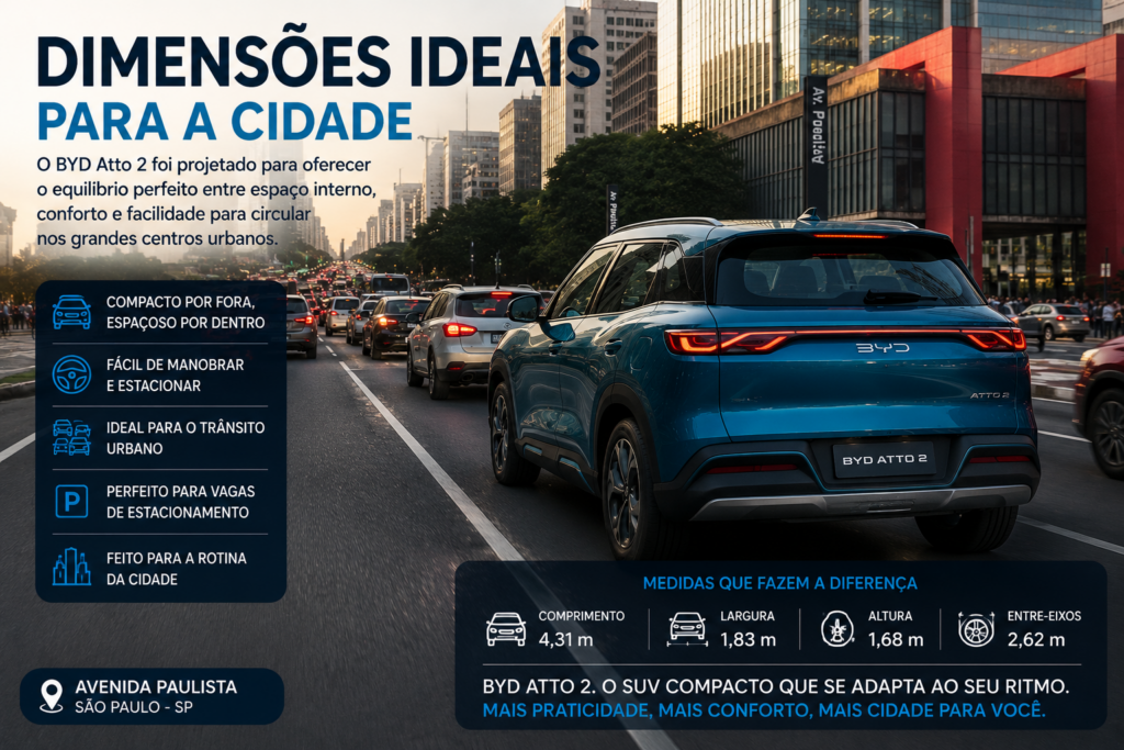 BYD Atto 2 DM-i chega para transformar a mobilidade urbana com tecnologia híbrida inteligente, design moderno, baixo consumo de combustível e excelente autonomia. Descubra por que este SUV compacto da BYD promete revolucionar o dia a dia dos motoristas que buscam economia, conforto, sustentabilidade e inovação em cada trajeto.