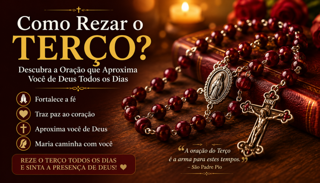 Como rezar o terço? Aprenda o passo a passo completo dessa poderosa oração católica e descubra como fortalecer sua fé, encontrar paz e se aproximar de Deus todos os dias.