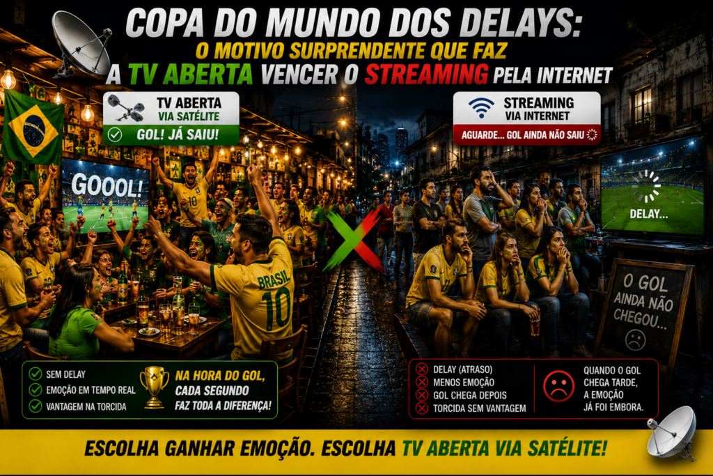 Copa do Mundo dos Delays: descubra o motivo surpreendente que faz a TV aberta vencer o streaming pela internet em velocidade de transmissão. Entenda por que os gols chegam primeiro na televisão e evite spoilers durante os jogos mais emocionantes da Copa do Mundo.