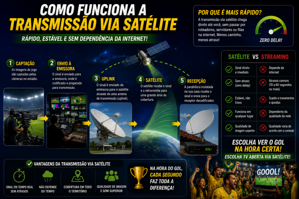 Copa do Mundo dos Delays: descubra o motivo surpreendente que faz a TV aberta vencer o streaming pela internet em velocidade de transmissão. Entenda por que os gols chegam primeiro na televisão e evite spoilers durante os jogos mais emocionantes da Copa do Mundo.