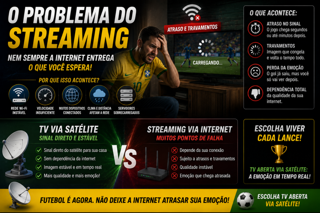 Copa do Mundo dos Delays: descubra o motivo surpreendente que faz a TV aberta vencer o streaming pela internet em velocidade de transmissão. Entenda por que os gols chegam primeiro na televisão e evite spoilers durante os jogos mais emocionantes da Copa do Mundo.