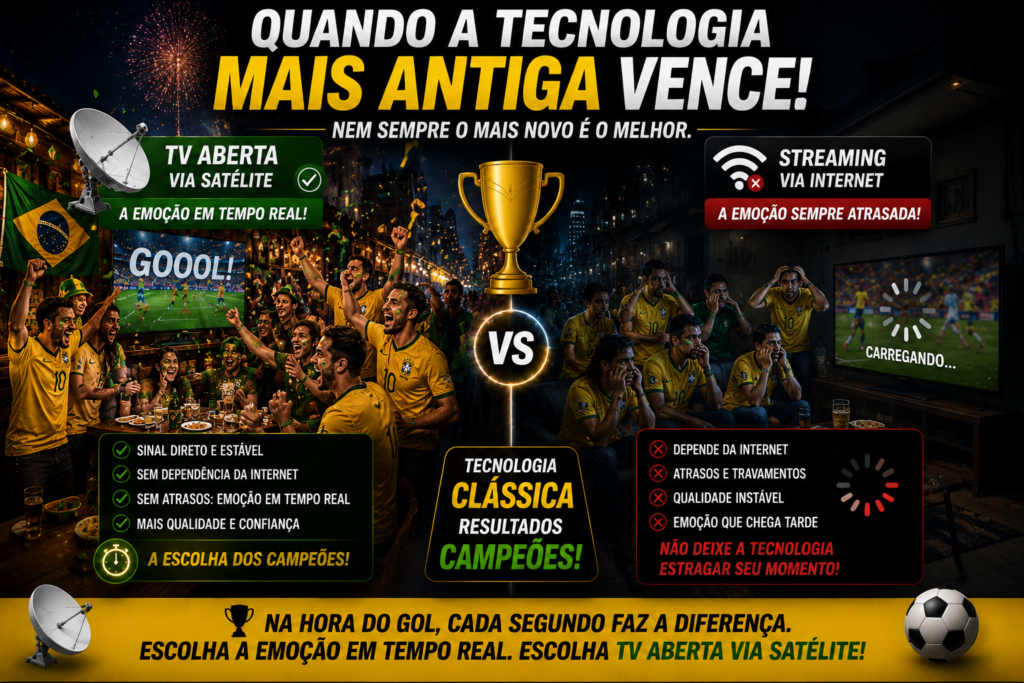 Copa do Mundo dos Delays: descubra o motivo surpreendente que faz a TV aberta vencer o streaming pela internet em velocidade de transmissão. Entenda por que os gols chegam primeiro na televisão e evite spoilers durante os jogos mais emocionantes da Copa do Mundo.