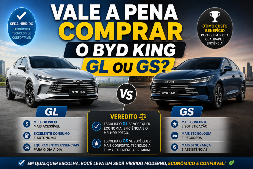 BYD King é o sedã híbrido que está conquistando o Brasil com tecnologia de ponta, economia impressionante e desempenho superior. Descubra por que o BYD King supera concorrentes tradicionais, oferece mais autonomia, mais conforto e um excelente custo-benefício para quem busca inovação, eficiência e valorização na hora de escolher seu próximo carro. 🚗⚡👑