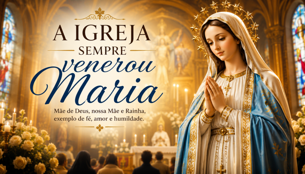 Por que os Católicos Veneram Maria? Descubra o ensinamento bíblico, a diferença entre adoração e veneração e como a Virgem Maria conduz todos os fiéis a Jesus Cristo.