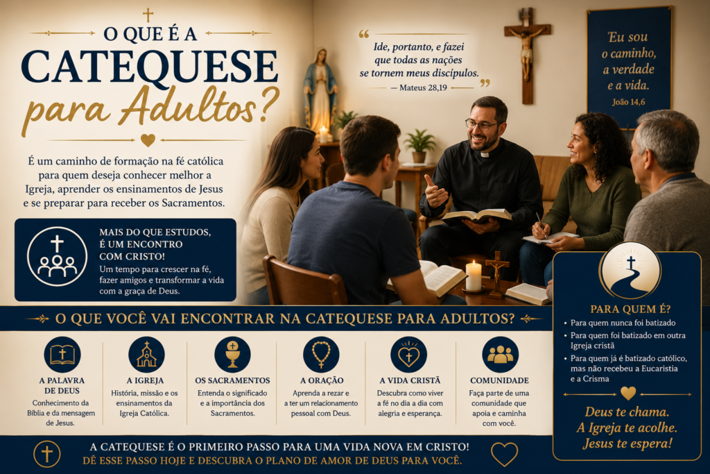 Como se tornar católico? Descubra o passo a passo para entrar na Igreja Católica, receber os sacramentos, conhecer a catequese e iniciar uma nova vida com Jesus Cristo. Guia completo, atualizado e inspirador.