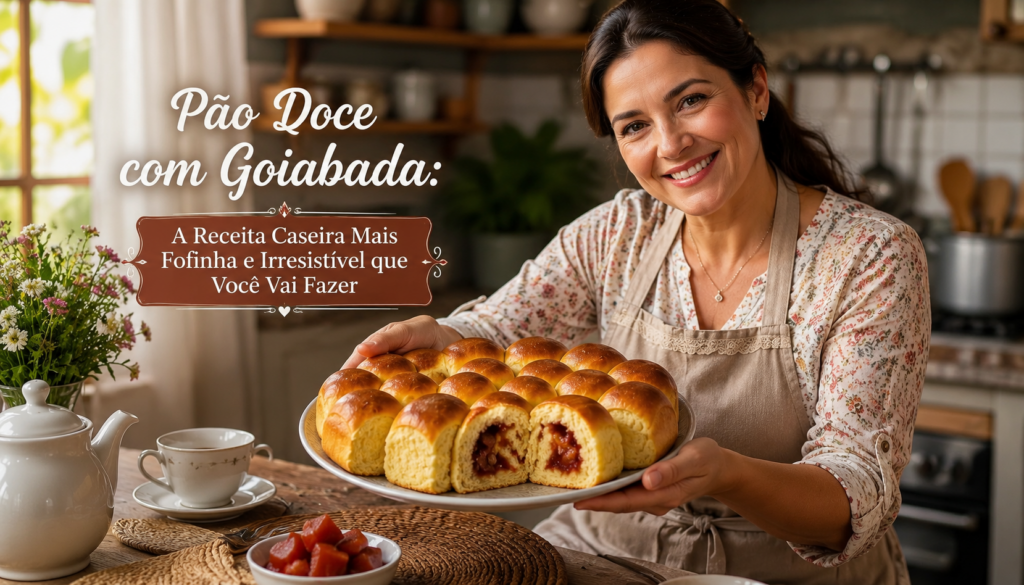 Pão Doce com Goiabada é a receita perfeita para quem deseja um pão caseiro fofinho, macio e recheado com uma goiabada irresistível. Aprenda o passo a passo completo e surpreenda sua família com essa delícia digna de padaria.
