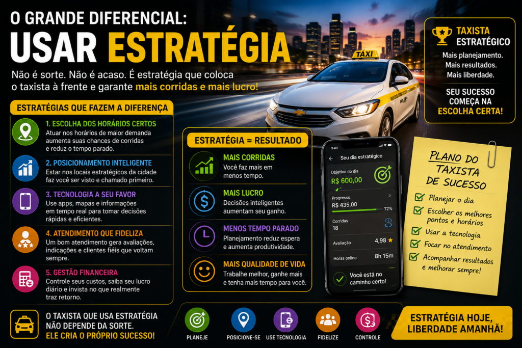 Taxista: Descubra como trabalhar com inteligência na Uber nas categorias X, Comfort e Black, aumentar suas oportunidades de corridas, aproveitar melhor cada viagem, reduzir deslocamentos sem passageiros e potencializar sua rentabilidade com estratégias práticas e eficientes.
